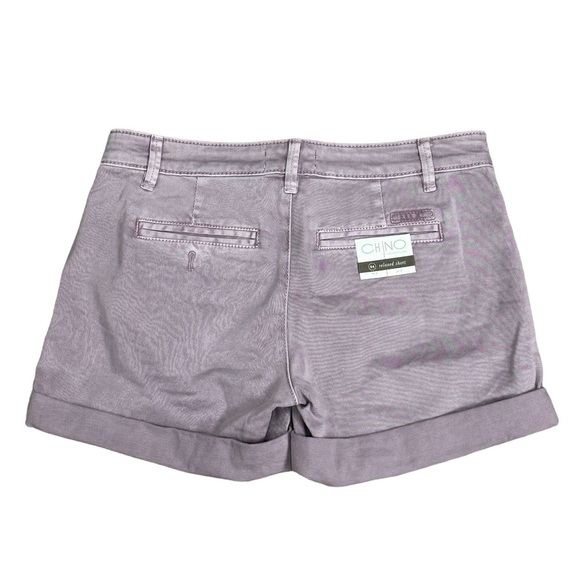 Women's Anthropologie 24 0 XS Shorts Chino Khakis Rolled Hem Dye Lilac Stretch - Picture 4 of 10